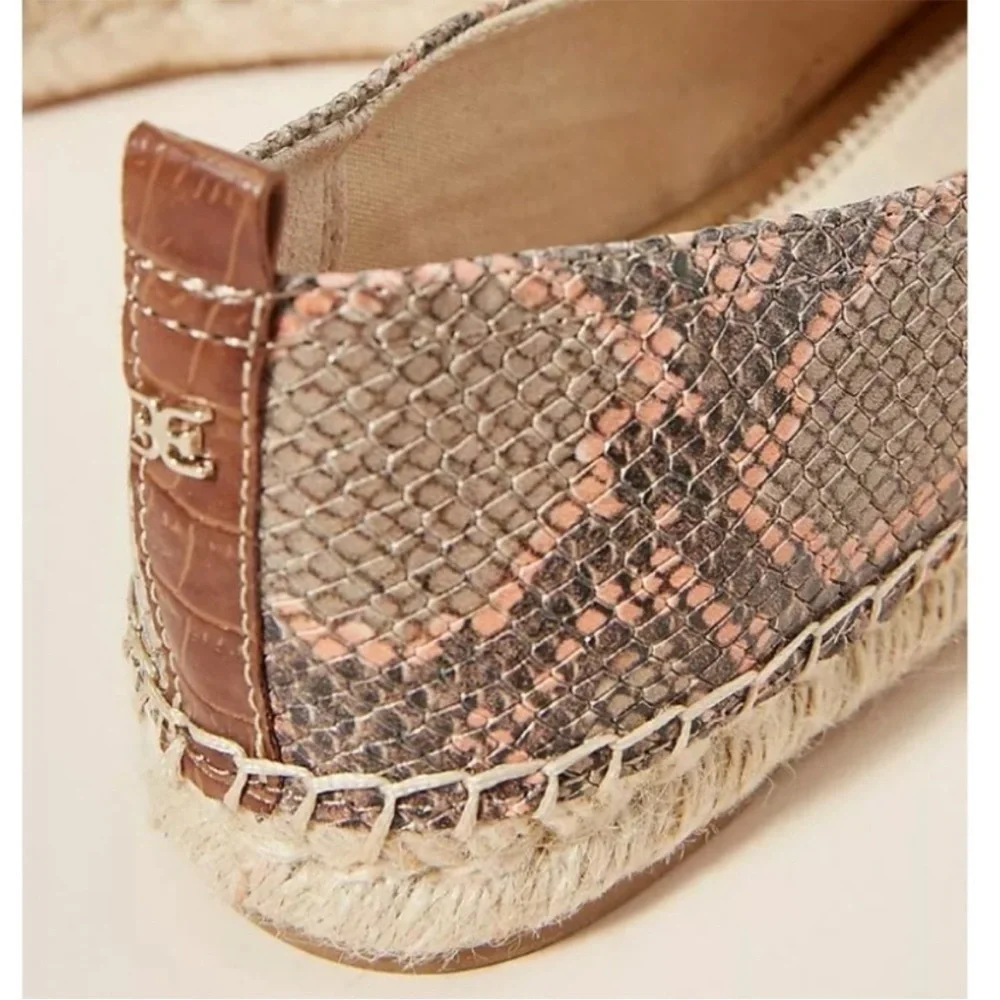 Sam Edelman Khloe Espadrille Flats Cushioned Slip On Braided Jute Heel Sz 6